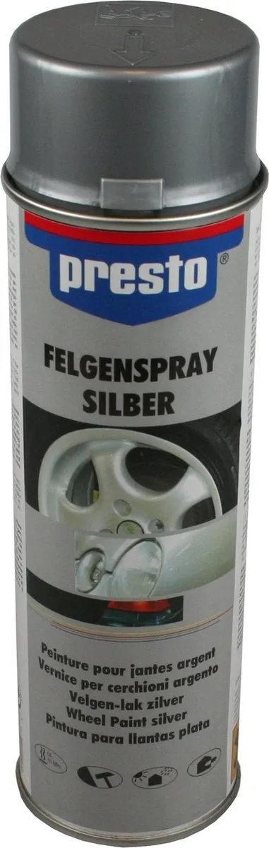 Presto Velgenspray zilver - sneldrogend - weerbestendig - 500 ml