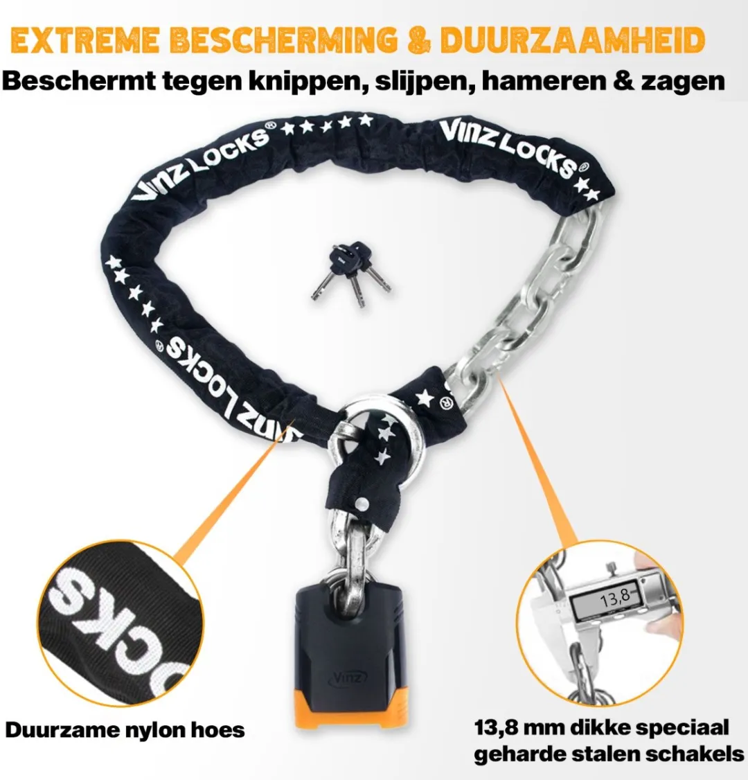 VINZ Batura ART 5 Motorslot - Ultieme Veiligheid - ART 5 Goedgekeurd Voor Verzekering Motor, Scooter & Bakfiets