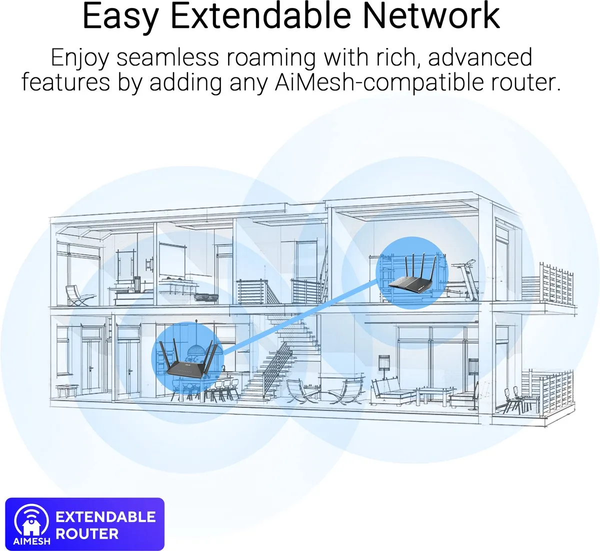 ASUS RT-AX52 Pro Router WiFi 6 - 1800 Mbps - Zwart