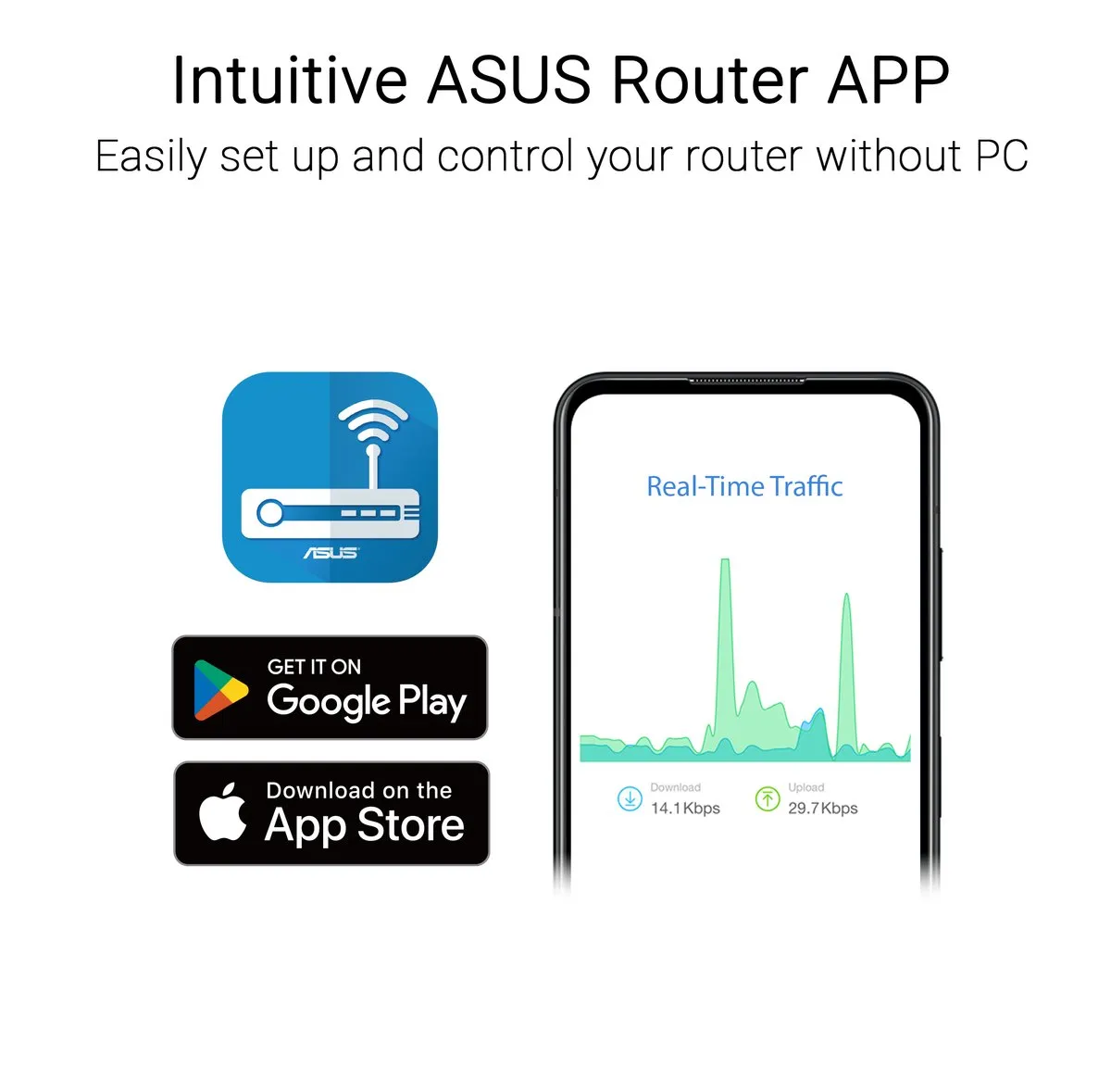 ASUS RT-AX52 Pro Router WiFi 6 - 1800 Mbps - Zwart