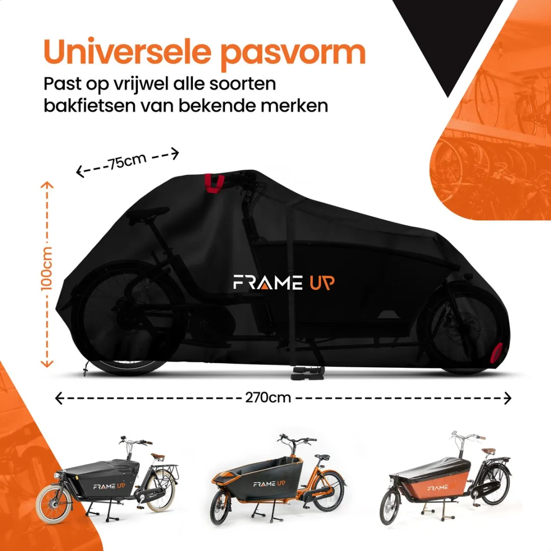 Bakfietshoes waterdicht – 450D Oxford bakfiets hoes - Geschikt voor o.a Urban Arrow, Lovens, Babboe, Vogue, Dolly, Makki past niet op huif