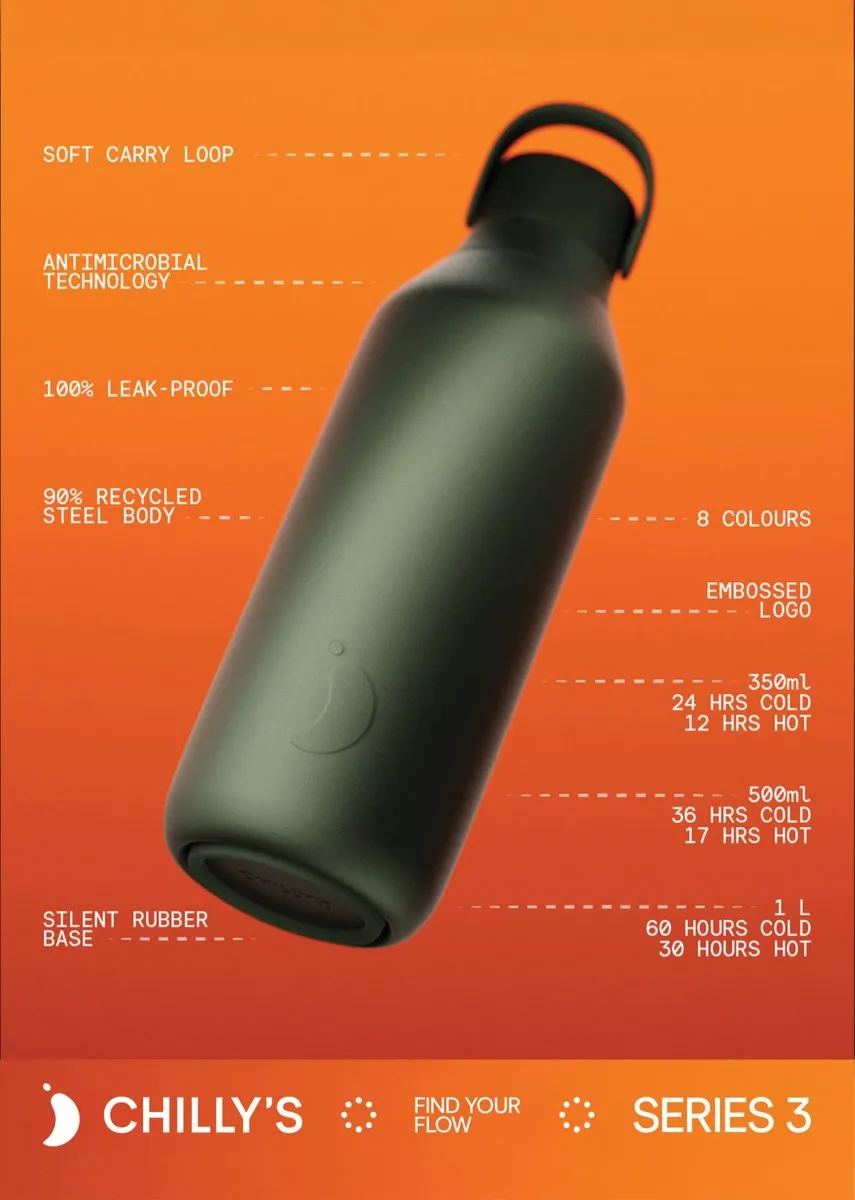 Chillys Series 3 CB3-B350CARG Thermosfles 350ml - Groen