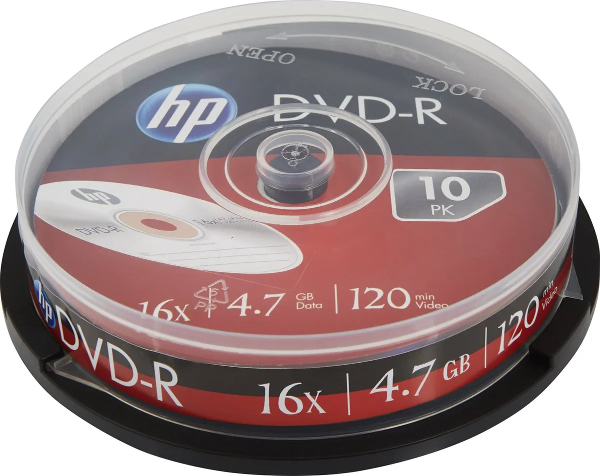 HP DME00026-3 DVD-R 4,7GB - 10 Stuks