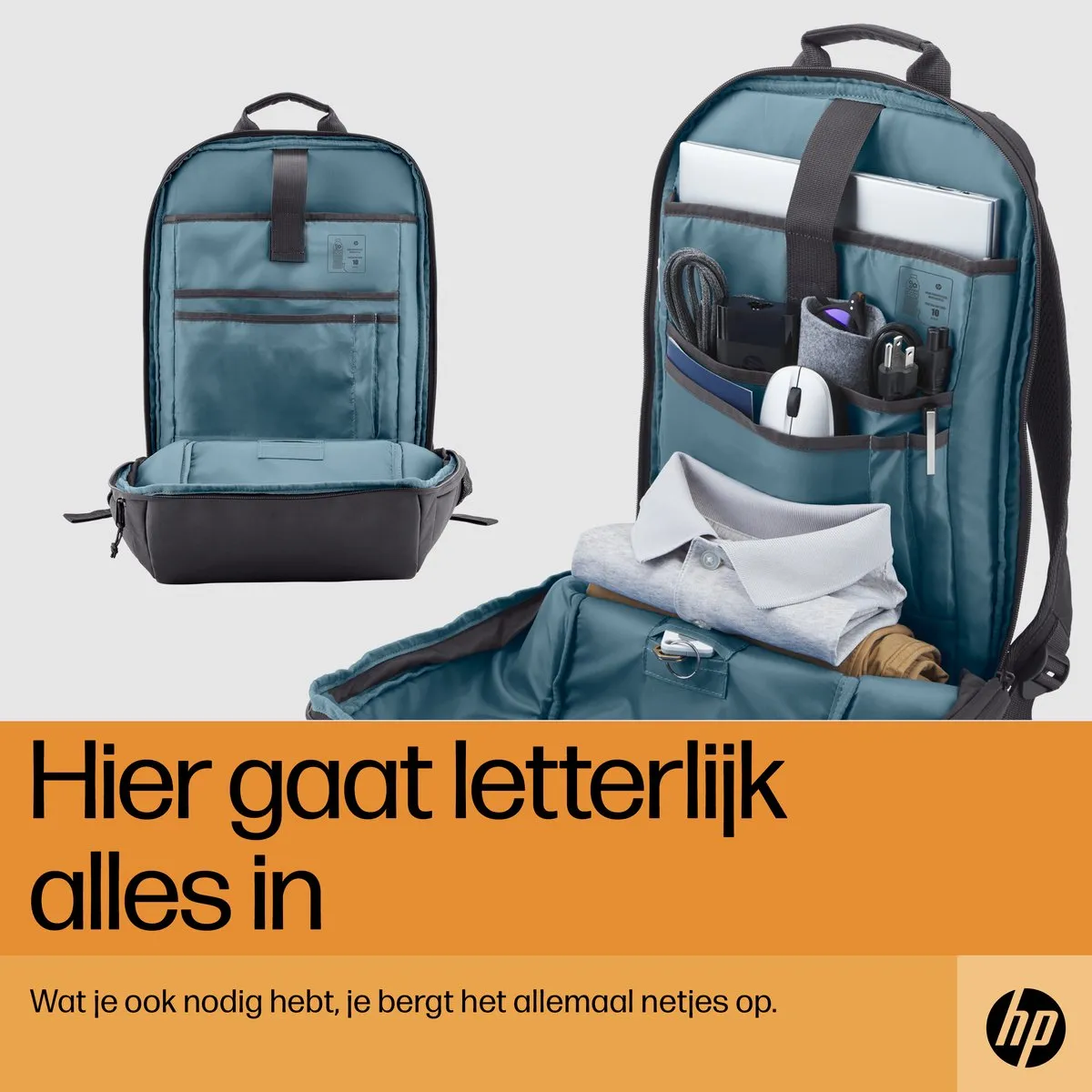 HP Travel 15.6 Laptoprugzak 18L - Blauw Grijs - afbeelding 6 van 6