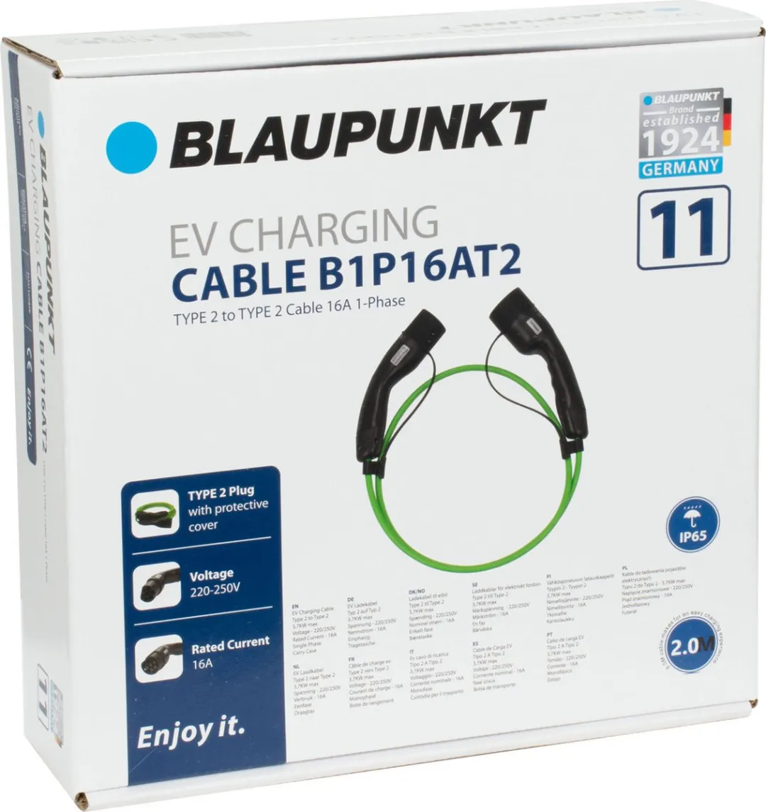 Blaupunkt Laadkabel B1p16at2 Elektrische Auto 16a Groen 2 Meter