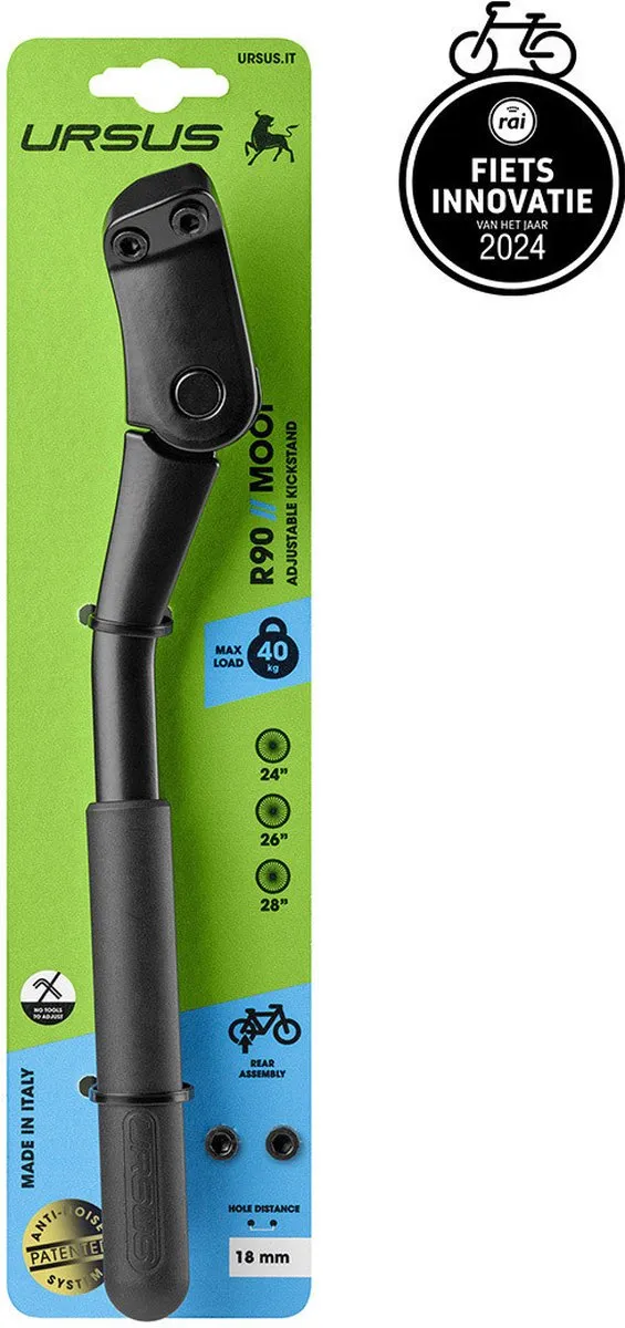 Ursus Mooi+ Anti-noise Achterstandaard 18mm - Zwart