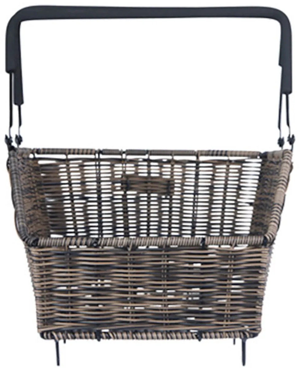 Basil Cento Rattan Look Fietsmand Achter - 22L - Bruin - afbeelding 6 van 6