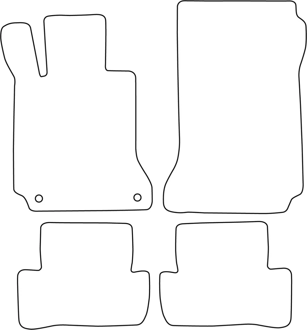 Mercedes C-klasse W204 Velours Vloermatten - 4 Stuks - Zwart