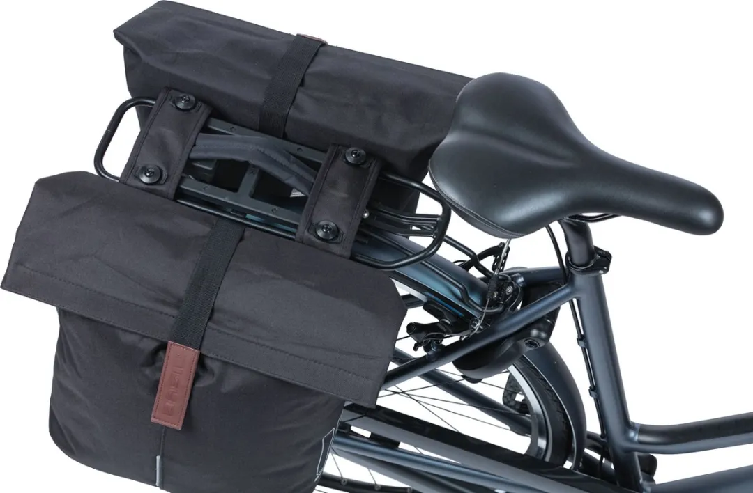 Basil City Dubbele Fietstas MIK 28-32L - Zwart