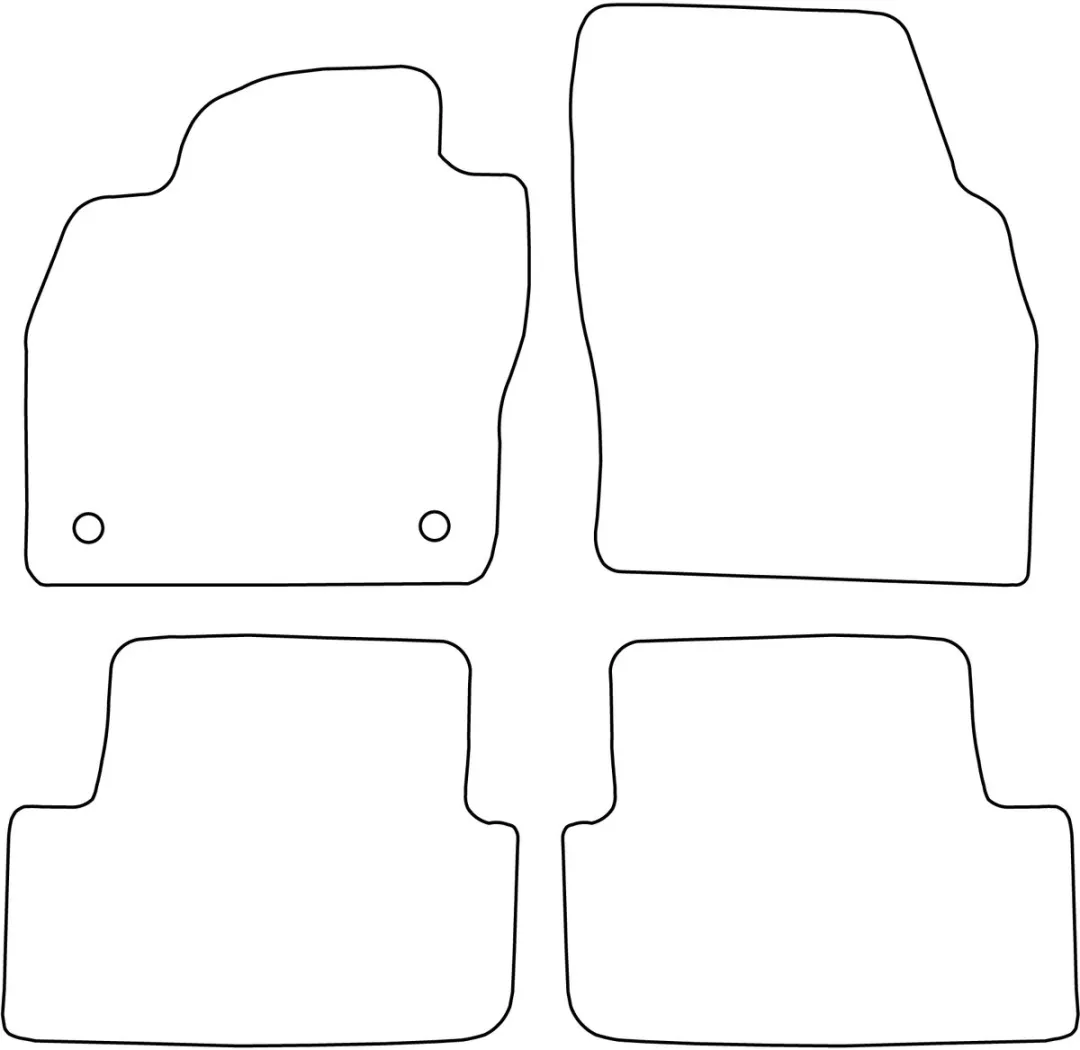 Volkswagen Polo VI Velours Vloermatten - Rood/Zwart - 4 Stuks
