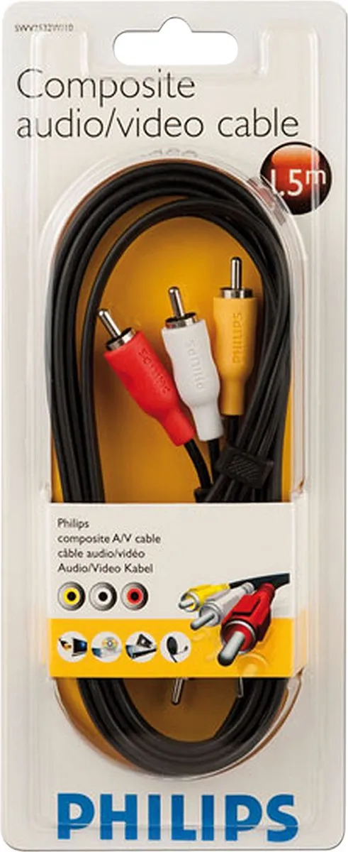 Philips SWA2532W/10 Stereo Dubbing-kabel - 0.75m - Zwart