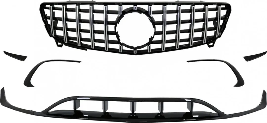 Mercedes-Benz A-Klasse W176 Voordeelpakket - Bumper Splitter & Zijkantflaps - 8 Stuks