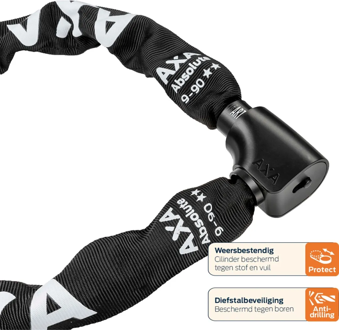 AXA Absolute 9-90 ART 2 Kettingslot 90cm - Zwart