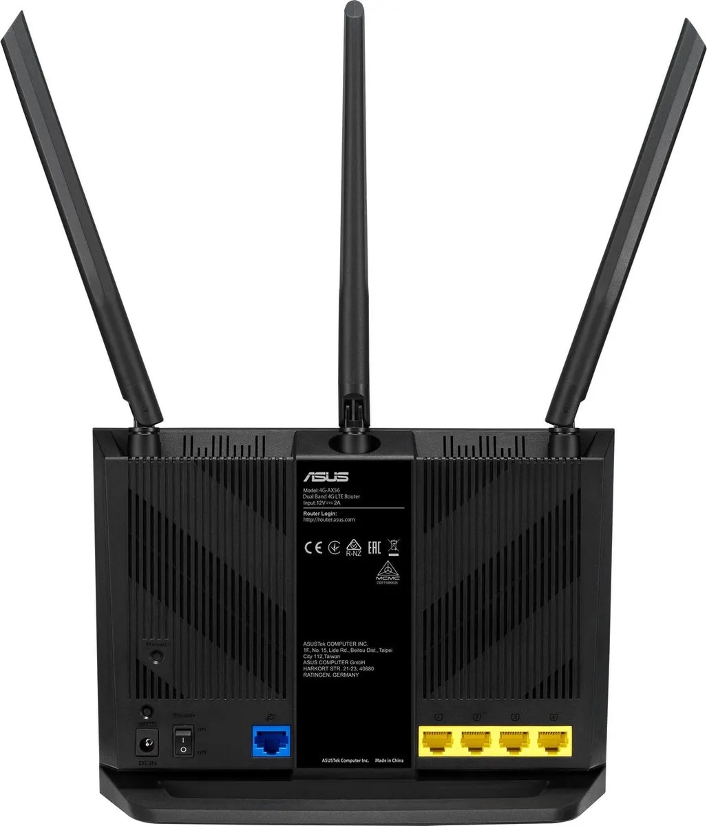 ASUS 4G-AX56 Draadloze Router WiFi 6 - 4 Antennes - Zwart