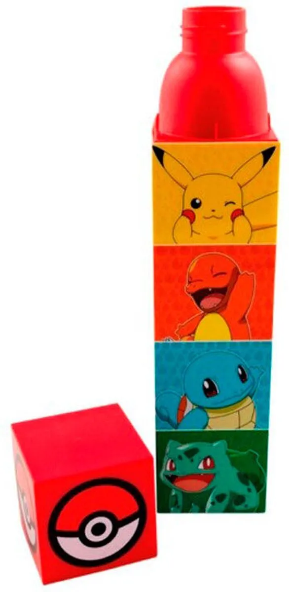 Pokémon Sportfles 650ml - Rood/Geel/Blauw/ Groen