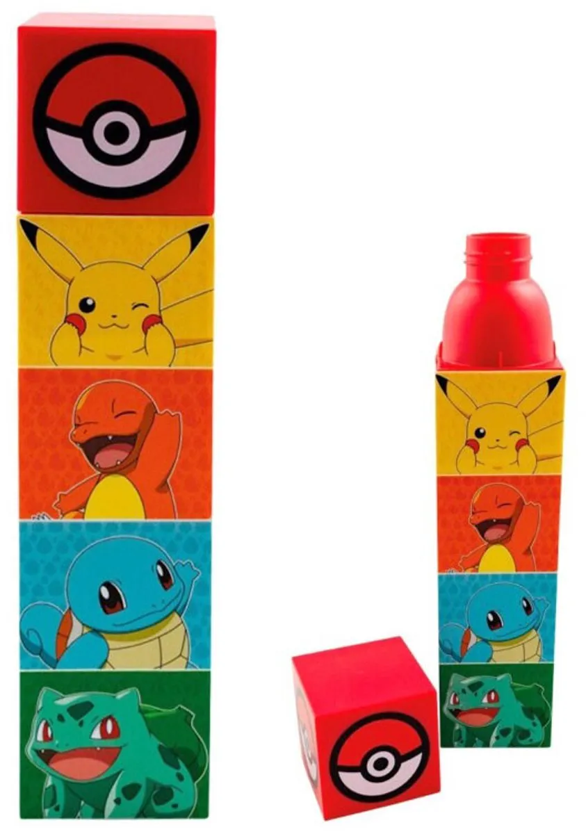 Pokémon Sportfles 650ml - Rood/Geel/Blauw/ Groen
