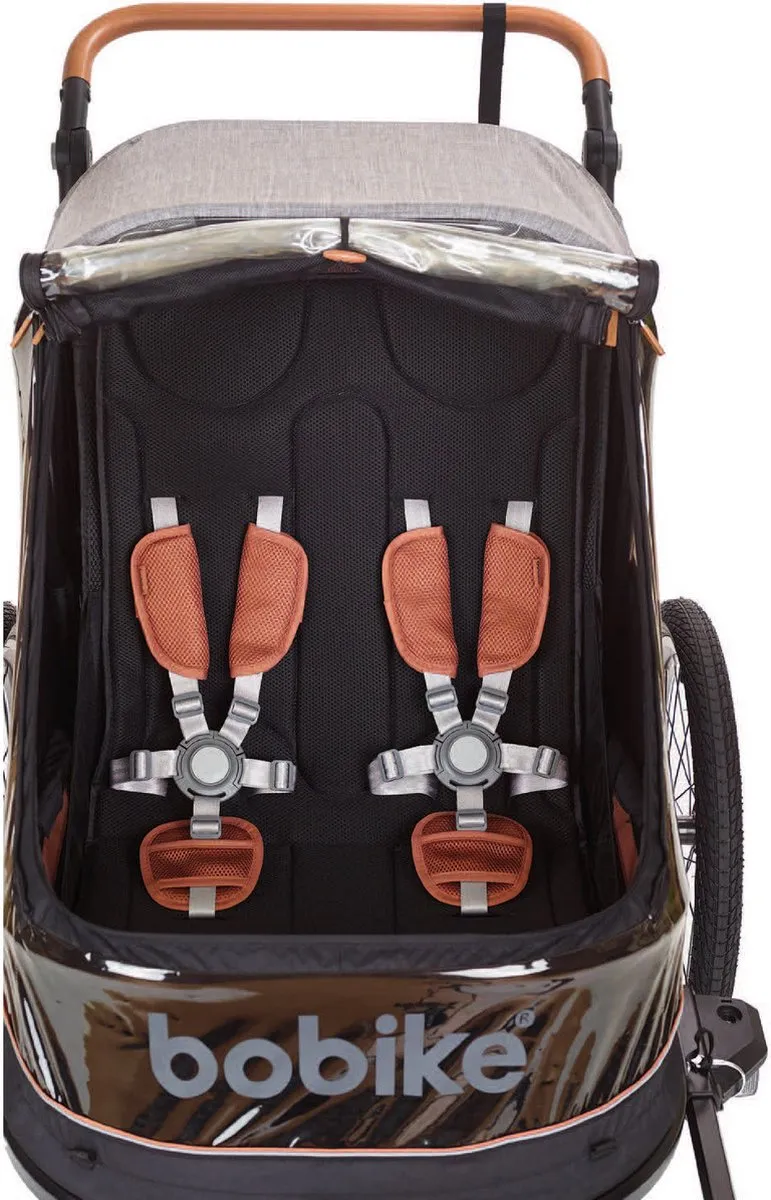 Bobike 2-in-1 Fietskar & Wandelwagen - Zwart/Bruin