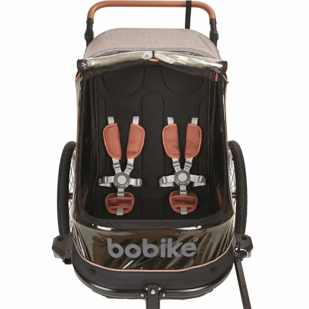 Bobike 2-in-1 Fietskar & Wandelwagen - Zwart/Bruin