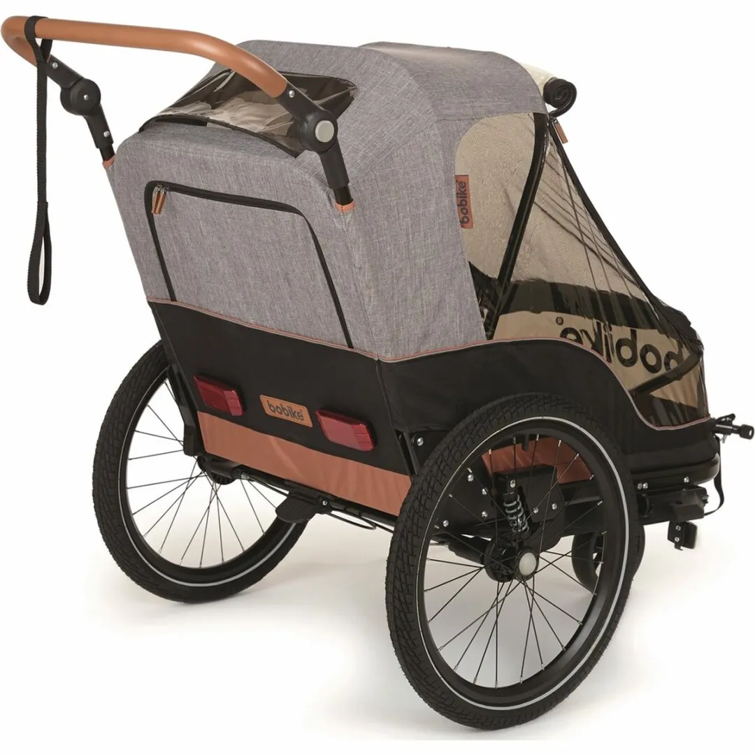 Bobike 2-in-1 Fietskar & Wandelwagen - Zwart/Bruin