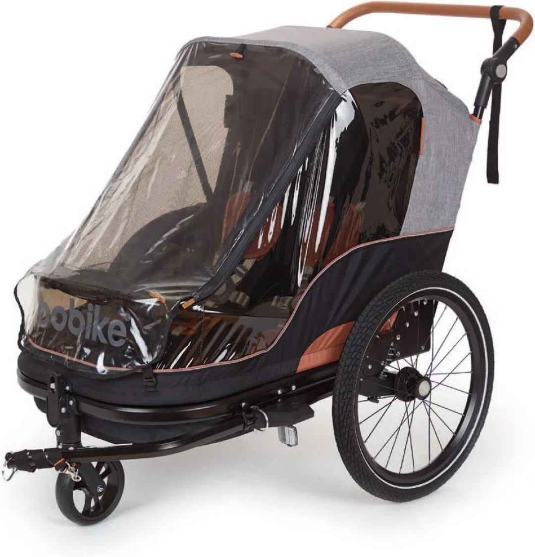 Bobike 2-in-1 Fietskar & Wandelwagen - Zwart/Bruin