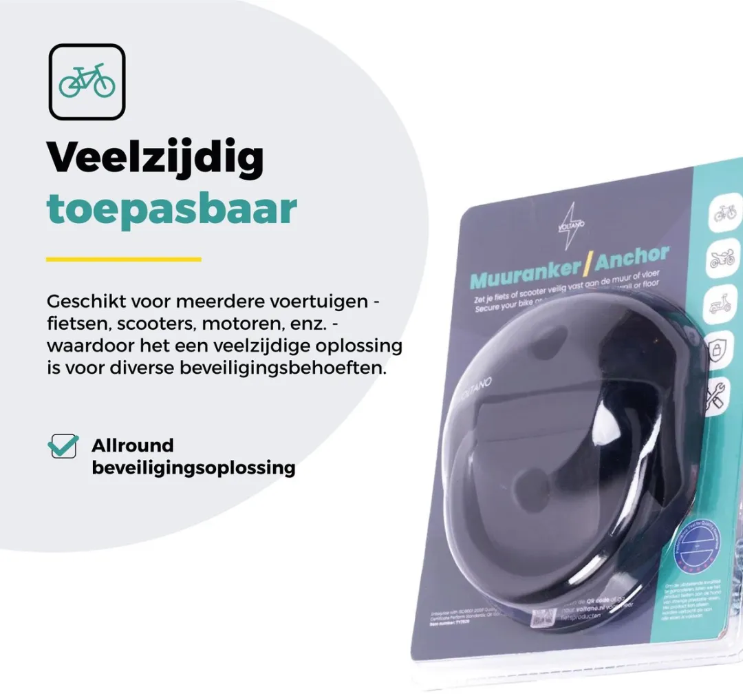 Voltano Muuranker Secure TY7928 - Zwart