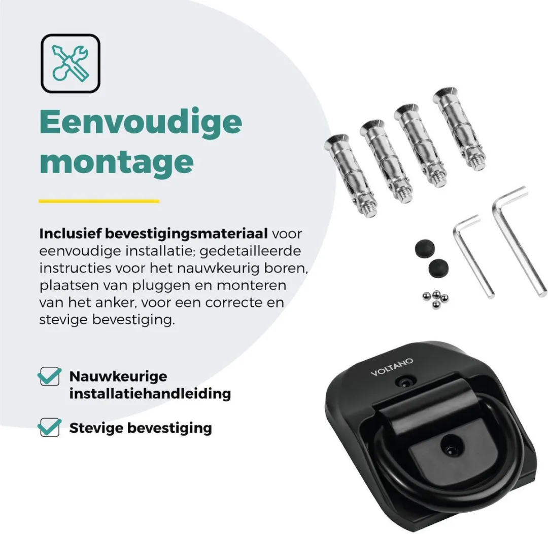 Voltano Muuranker Secure TY7928 - Zwart