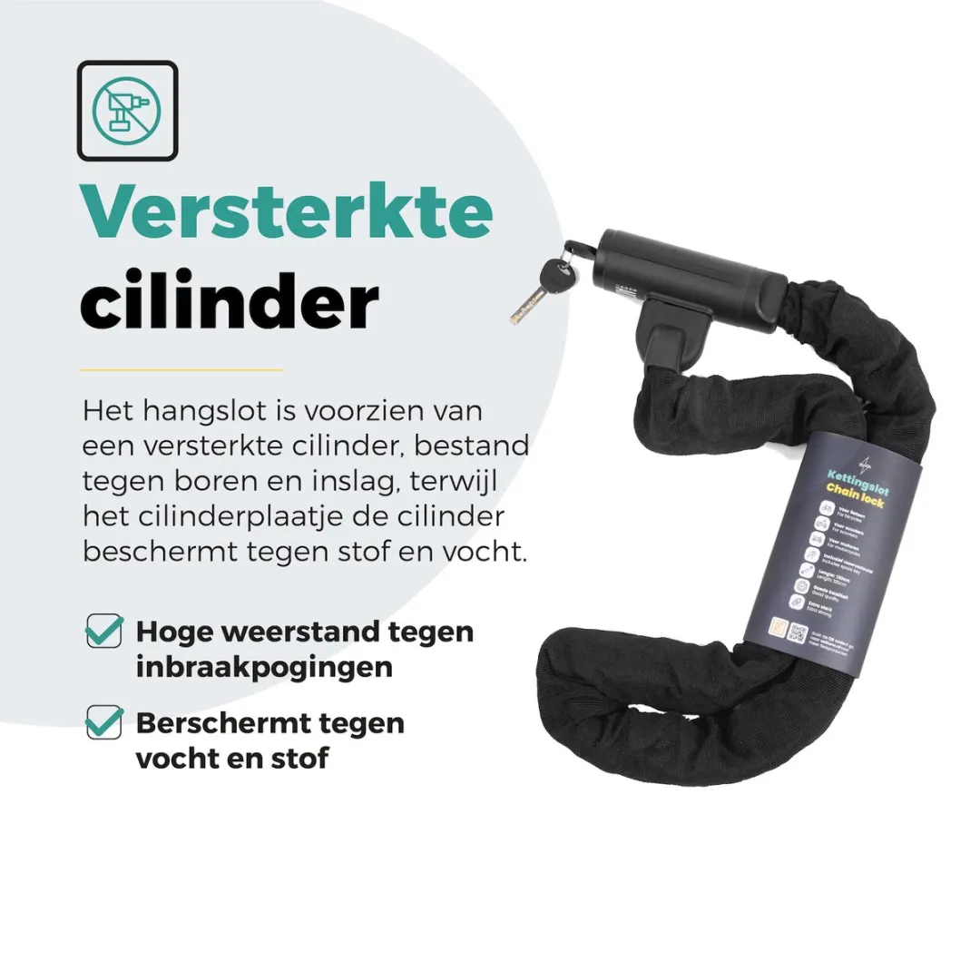 Voltano Securo ART4 Kettingslot 130cm - Zwart