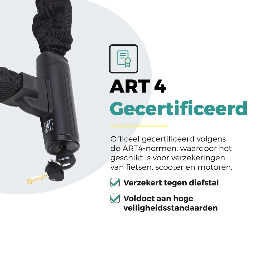 Voltano Securo ART4 Kettingslot 130cm - Zwart