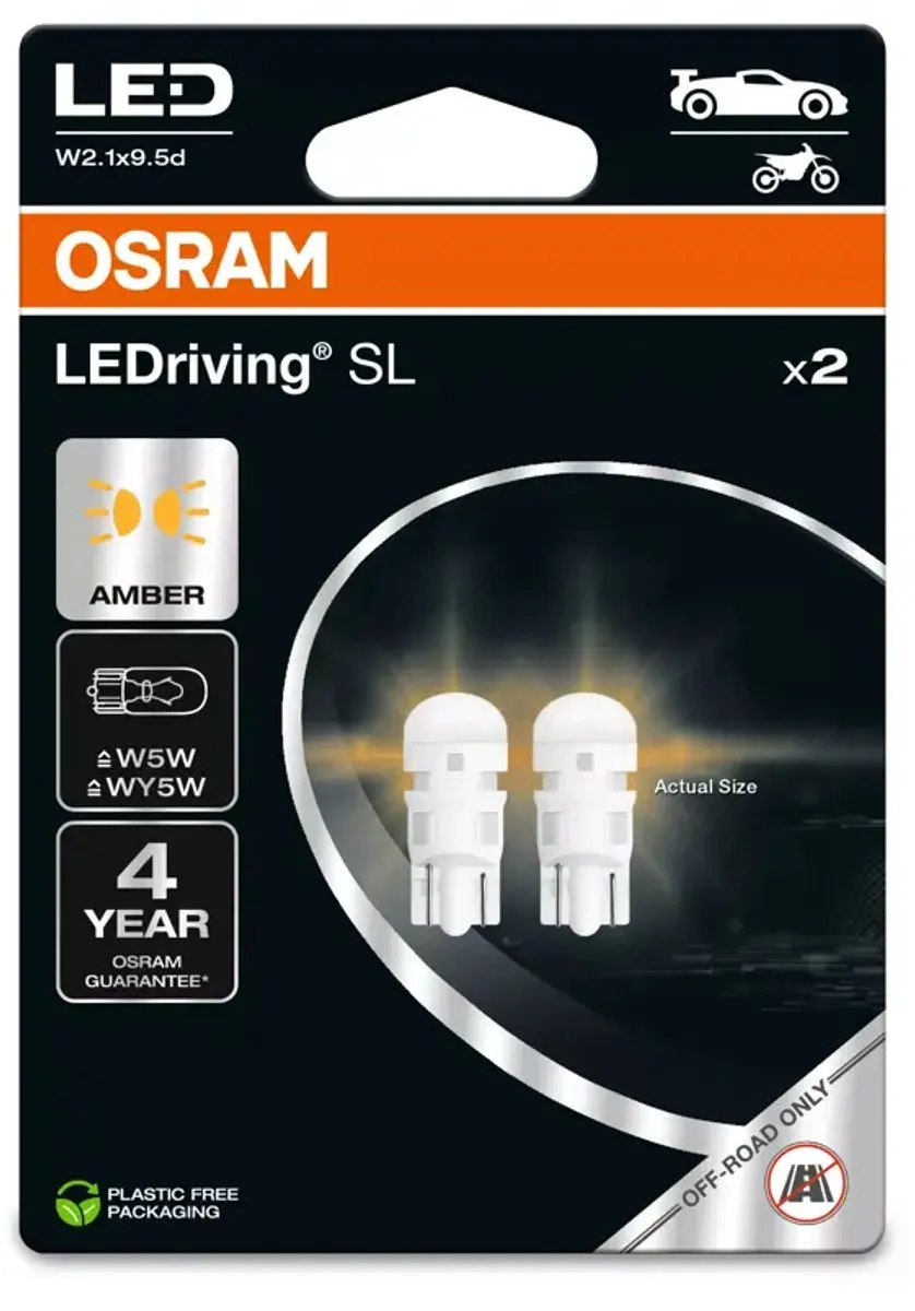 Osram LEDriving SL W5W-T10 Amber/Oranje