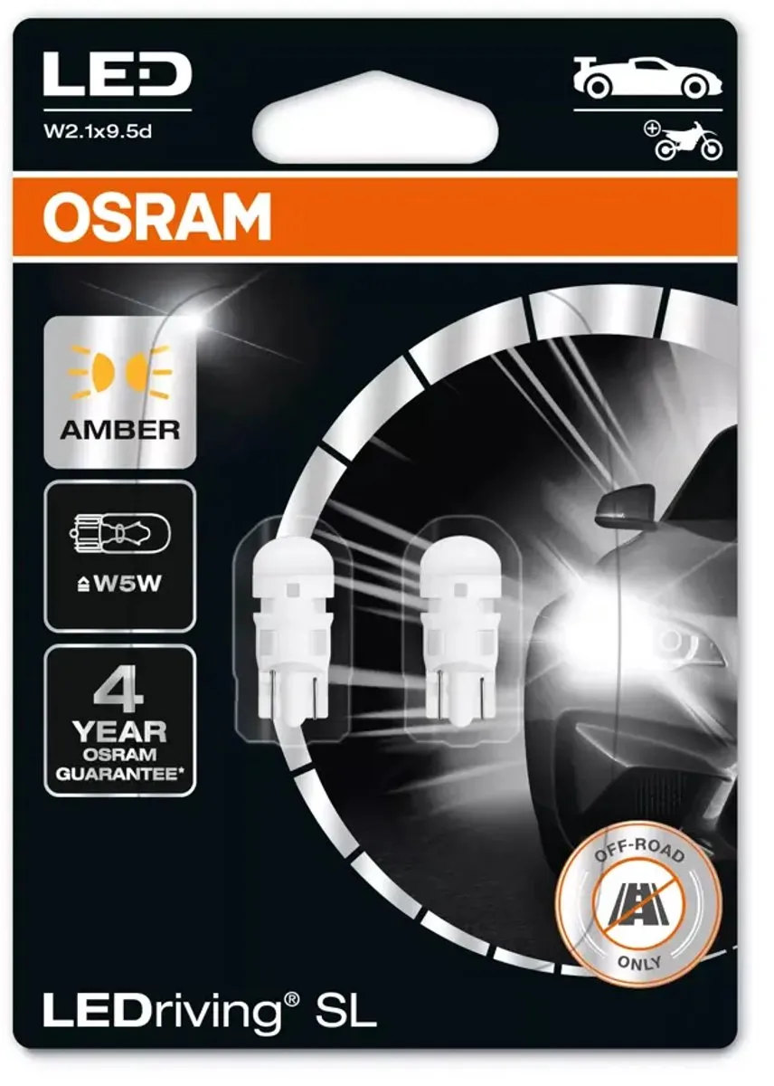 Osram LEDriving SL W5W-T10 Amber/Oranje - 2 Stuks