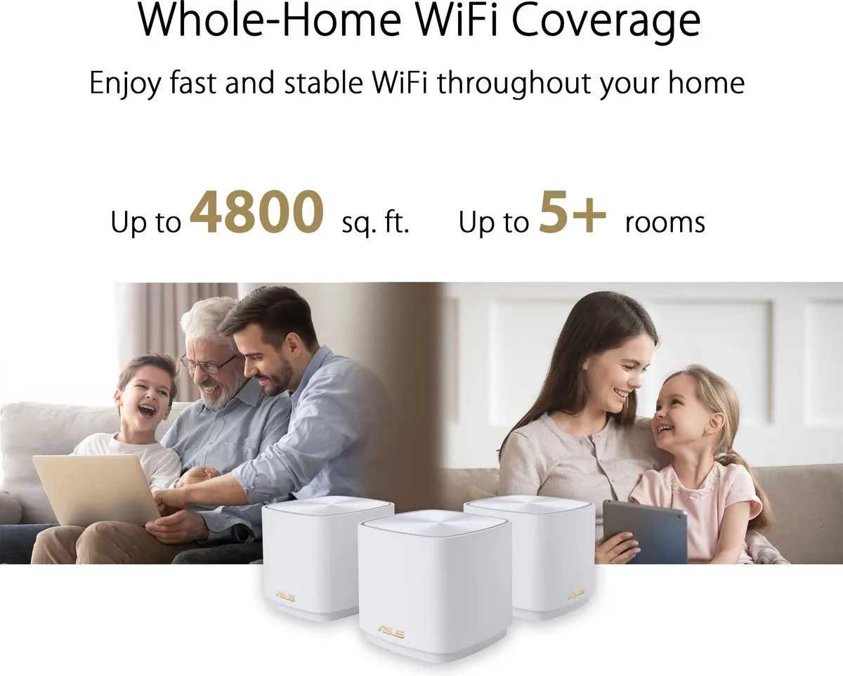 ASUS ZenWiFi XD4 Plus Mesh WiFi 3-pack - Zwart