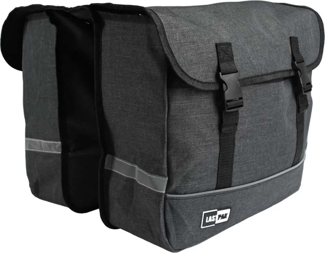 Lastpak Fietstas Dubbel - Canvas - 35 liter - Grijs