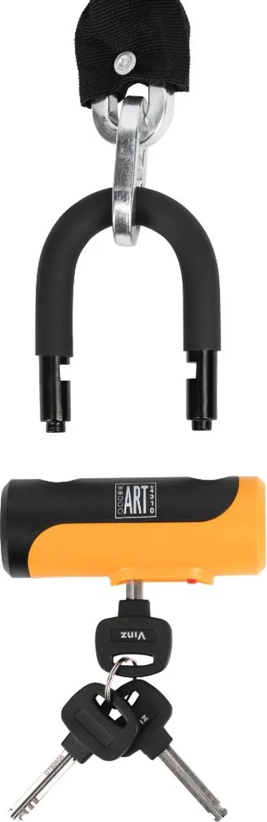 VINZ Tibba ART 2 Kettingslot 150cm - Zwart