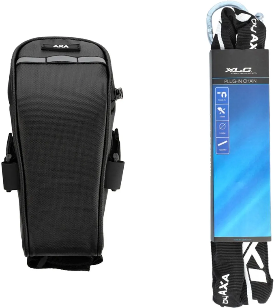 Axa XLC Fantomas Insteekketting 120 cm + Axa Zadeltas