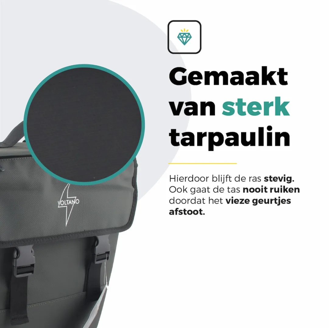 Voltano Enkele Fietstas 20L - Intense Green - Waterdicht - afbeelding 6 van 6