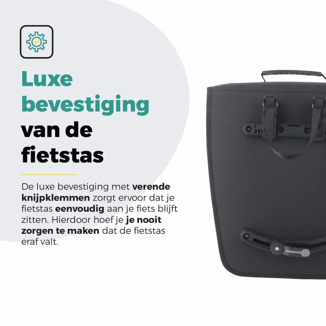 Voltano Enkele Fietstas 20L - Intense Green - Afgeschuind - Waterdicht - Voorvak - Fietstas Elektrische Fiets