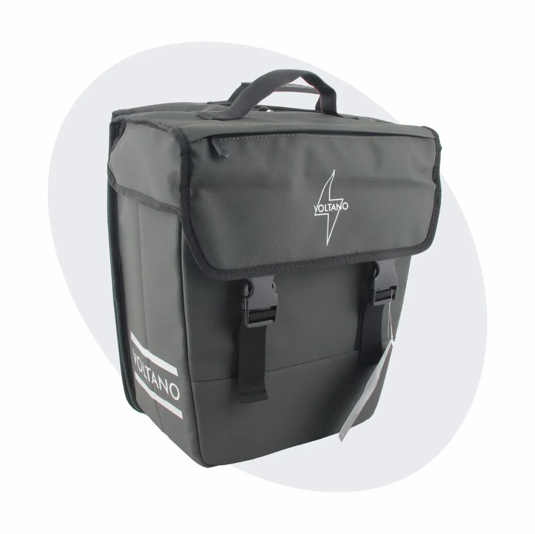 Voltano Enkele Fietstas 20L - Intense Green - Afgeschuind - Waterdicht - Voorvak - Fietstas Elektrische Fiets