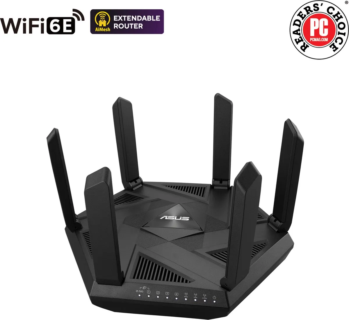 ASUS RT-AXE7800 Tri-Band WiFi 6E Router - Zwart