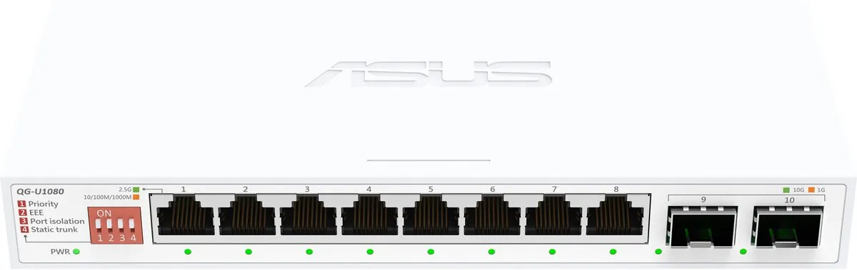 ASUS QG-U1080 10G Switch - 8x 2.5G + 2x SFP+ Wit - afbeelding 6 van 6