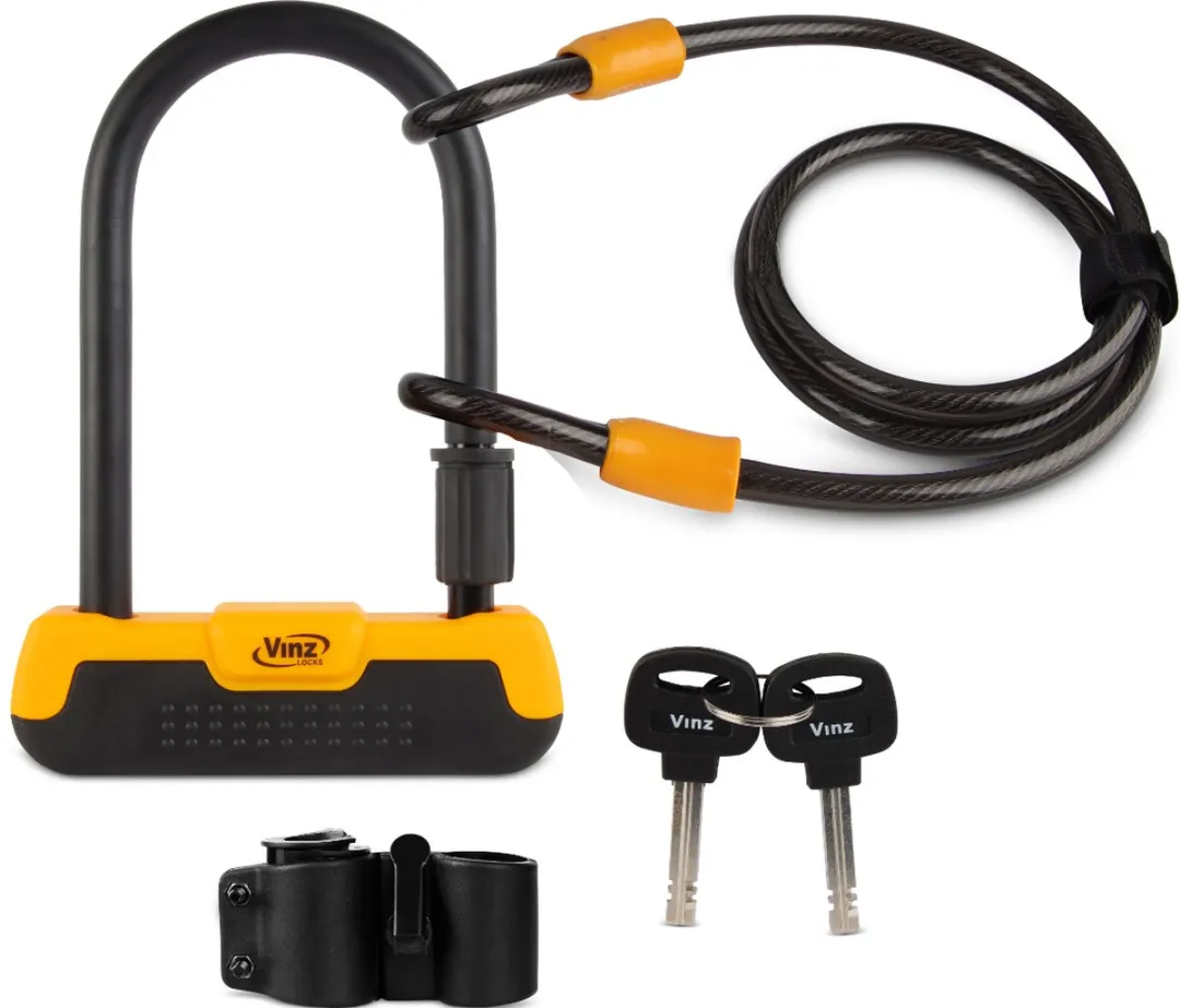 VINZ Maipo Beugelslot 150cm - Kabel 150cm - Zwart
