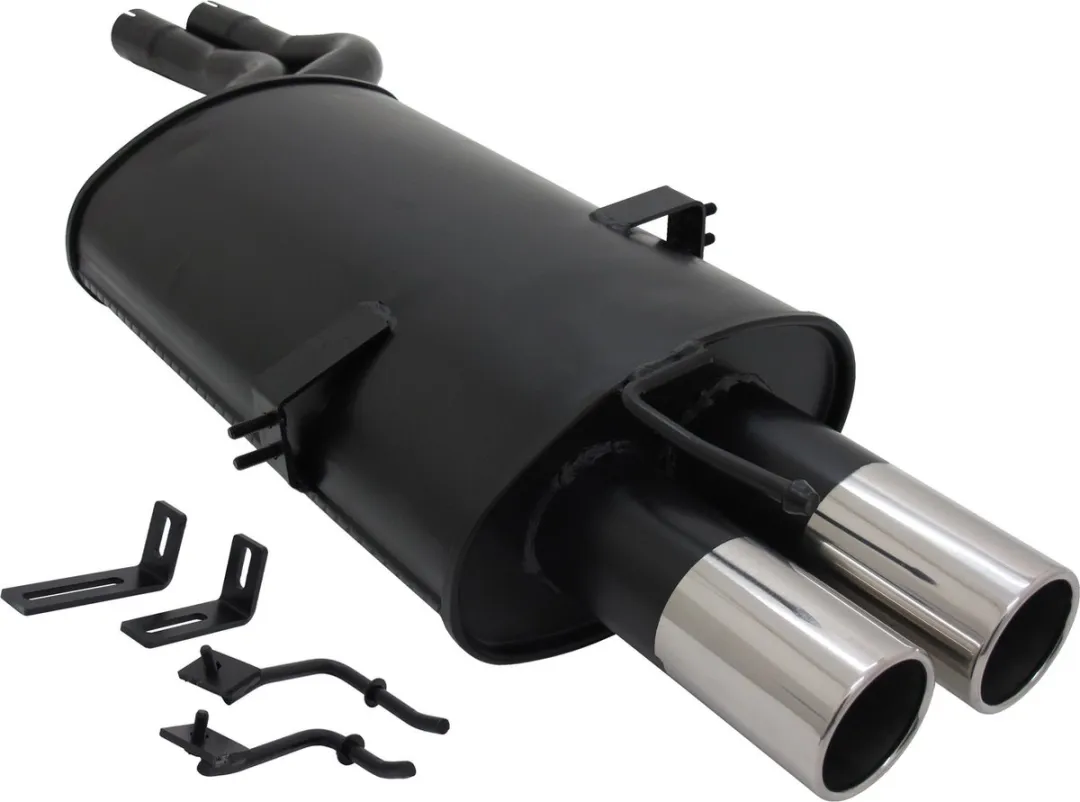 Sportuitlaat BMW E46 320 / 325 / 330 - Zwarte Sporteinddemper met RVS Eindpijpen - Viking Choice