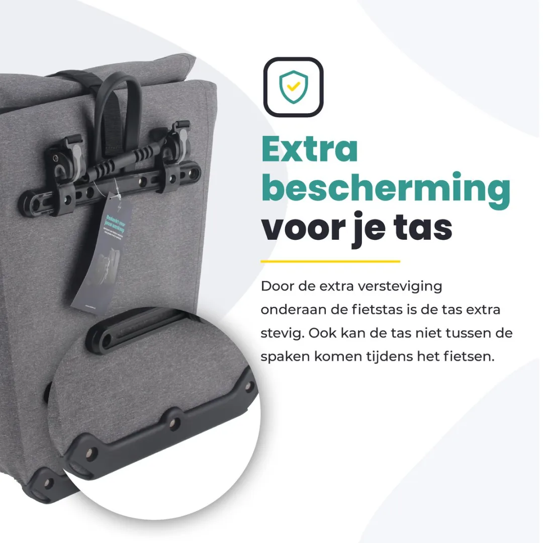 Voltano Luxe E-bike Fietstas 28L - Grijs - Pakaftas met Laptopvak
