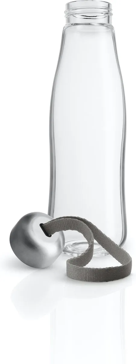 Eva Solo - Drinkfles 500 ml Glas Taupe - Borosilicaatglas - Transparant -