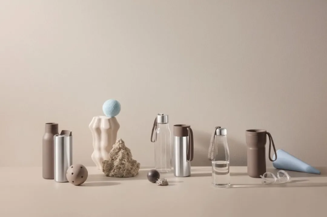 Eva Solo - Drinkfles 500 ml Glas Taupe - Borosilicaatglas - Transparant -