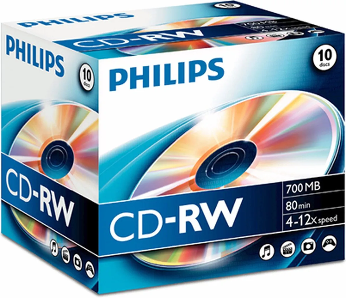 Philips CD-RW 700MB 10x - 10 Stuks