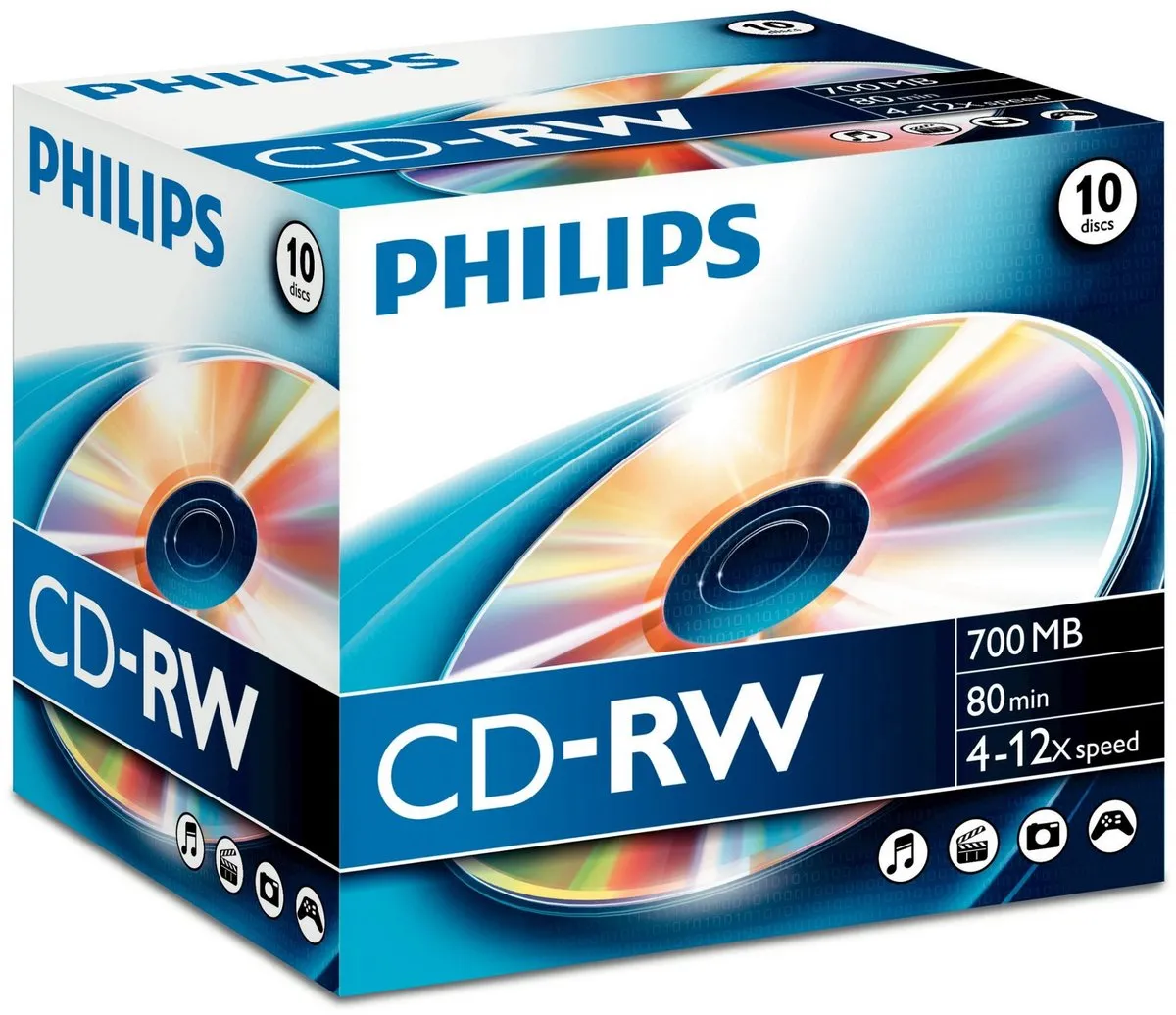 Philips CD-RW 700MB 10x - 10 Stuks