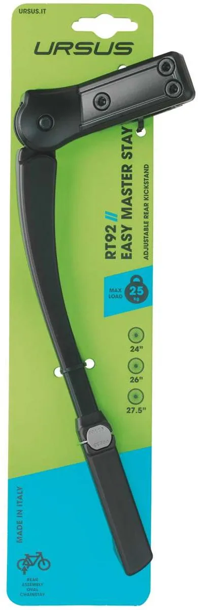 Ursus Verstelbare fietsstandaard - aluminium - zwart - 355 mm - max. 25 kg - voor achtervork