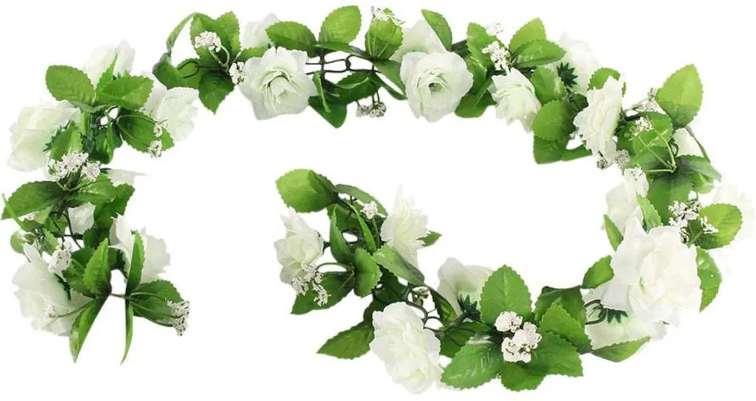 Basil Roses Bloemenstreng - Wit