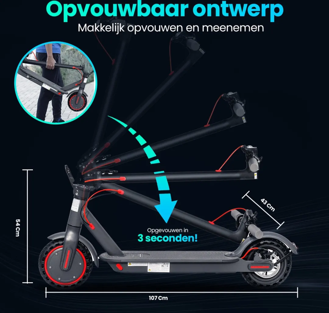 Stay-on Aovo M365 Pro Elektrische Step - 350W - 25km/u - Carbon Stuurtas - afbeelding 6 van 6