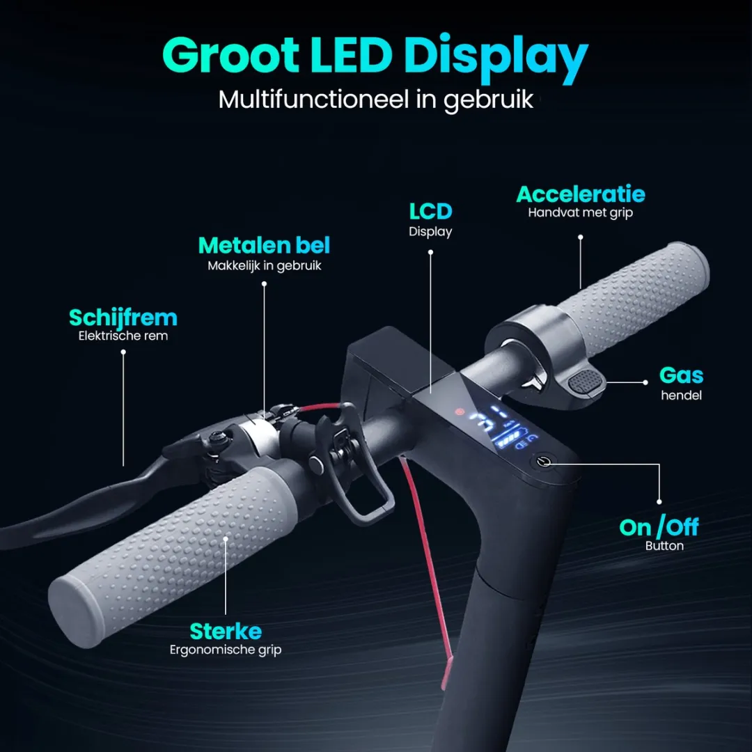 Stay-on Aovo M365 Pro | Elektrische Step | Stuurtas | Krachtige 350W Motor | 25km/h | Max. 35km | Compact inklapbaar | NL handleiding | Smart-App